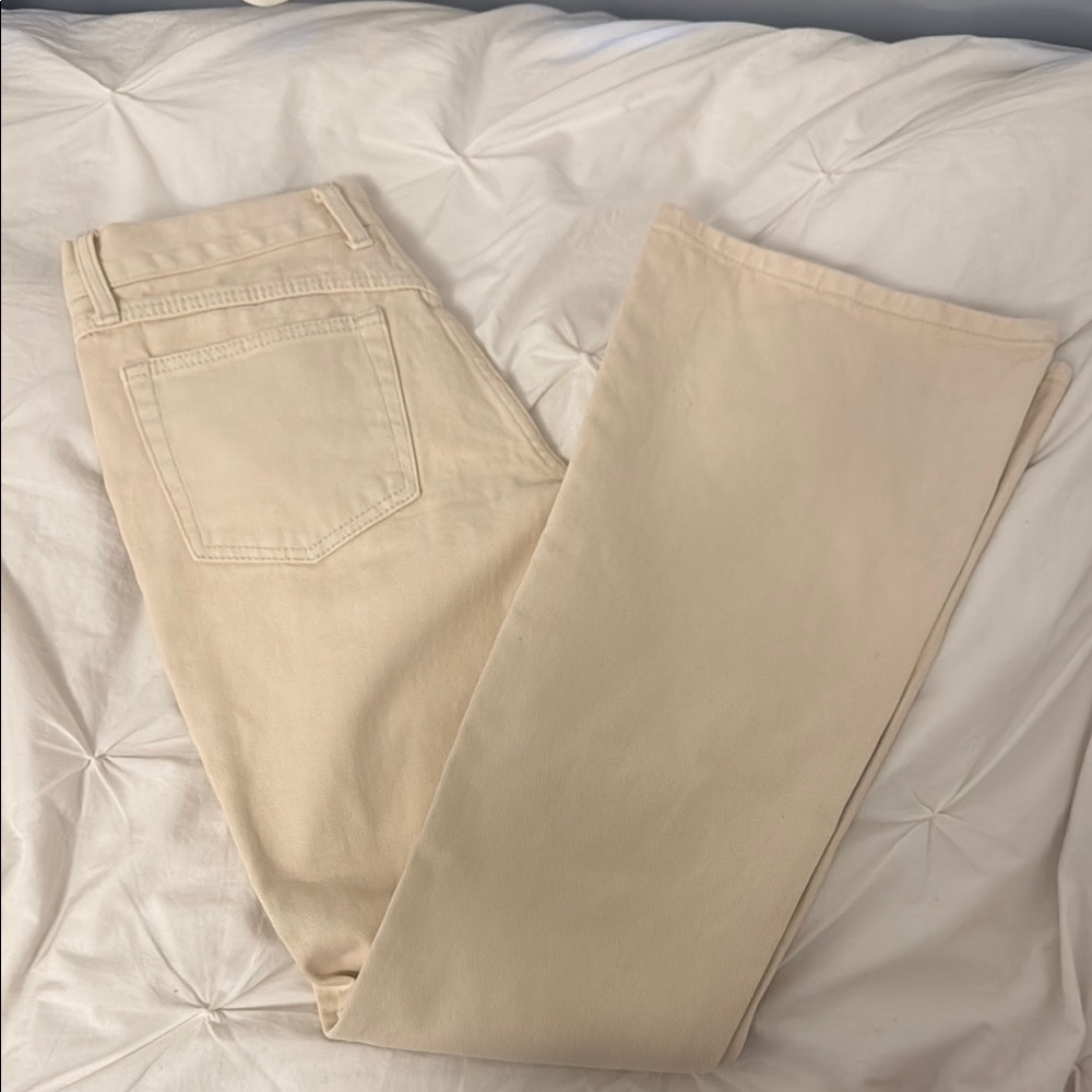 John Galt Brandy Melville Beige Straight-Leg Jeans